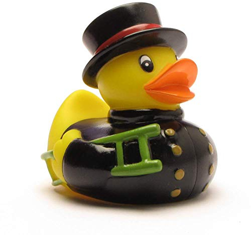 DUCKSHOP I Badeente Schornsteinfeger I Quietscheente Kaminkehrer I L: 7,5 cm - inkl. Gummienten-Schlüsselanhänger im Set