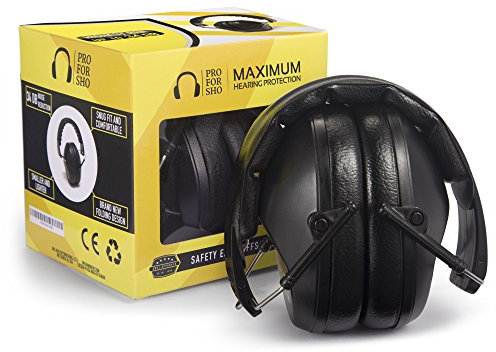 Pro For Sho 34dB NRR Hearing Protection Ear Muffs – Highest NRR in Compact Design – Ear Protection for Shooting, Gun Range, Industrial, and Sensory Use – Fits Adults to Kids