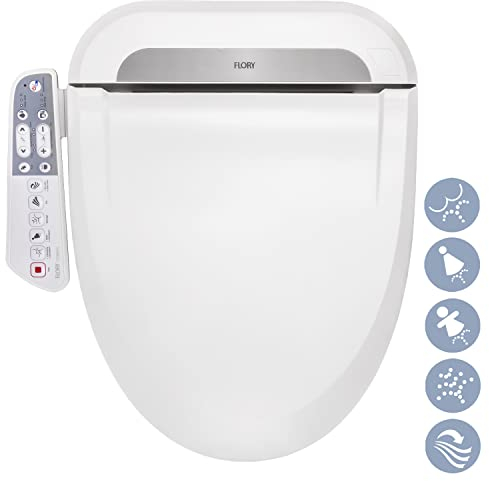 FLORY R FDB600 Electronic Smart Bidet Seat Easy Install Heated Seat Warm Dry and Water Eco Power Save Self Cleaning Healthy Separate Nozzle (Normal-UK)