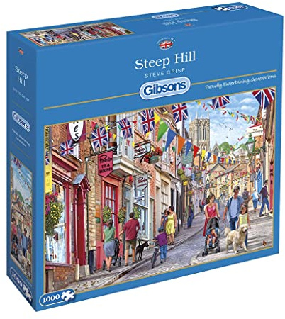 Gibsons Steep Hill 1000 Teile Puzzle, Lincoln, nachhaltiges Puzzle, 100% recyceltes Premium-Karton, tolles Geschenk für Erwachsene, Games