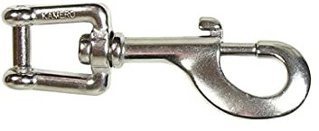 KAMERO Edelstahl V4A, Wirbelkarabiner mit Innensechskant zu öffnen, 100mm lang, rostfrei