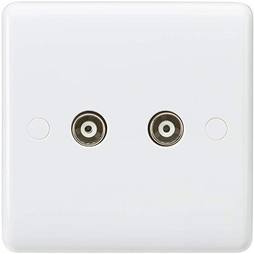 Knightsbridge CU0120 Curved Edge Coax TV Outlet, White