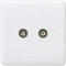 Knightsbridge CU0120 Curved Edge Coax TV Outlet, White