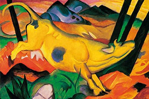 1art1 Franz Marc XXL Poster Die Gelbe Kuh, 1911 Plakat | Bild 120x80 cm