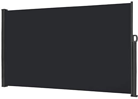 Froadp 160x300cm Toldos de Exterior para Patio Carpas Mampara de Poliéster Resistente Biombos Lateral Retráctil para Balcón y Terrazas Verticales Pergolas Protege la Privacidad y Solar (Antracita)