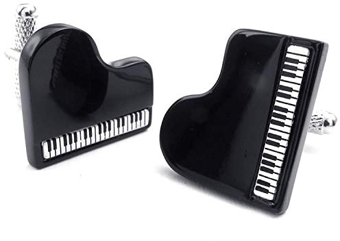 Beydodo Herren Edelstahl Manschettenknöpfe Hochzeit (Cufflinks) Klavier Schwarz Manschettenknopf Cuff Link