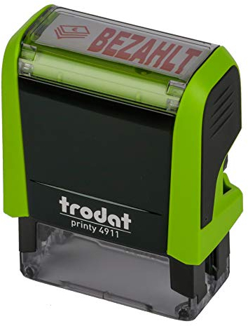 Trodat Printy 4911 apfelgrün BEZAHLT ROT