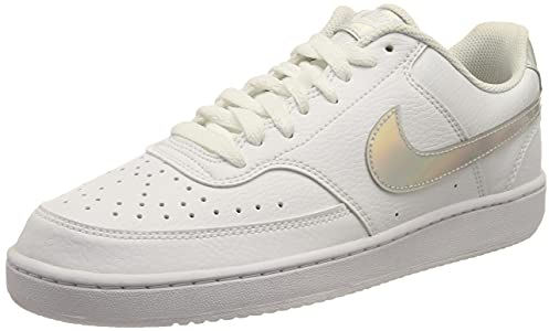 Nike Court Vision Low, Scarpe da Basket Donna, White/Multi-Color-Black, 40 EU
