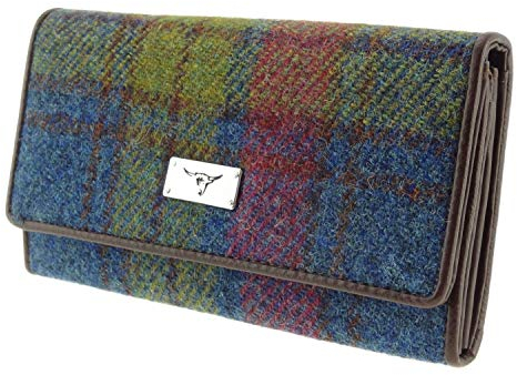 Glen Appin Harris Tweed LB2106 Damengeldbörse, lang, faltbar, Farbe 46 Multi Check