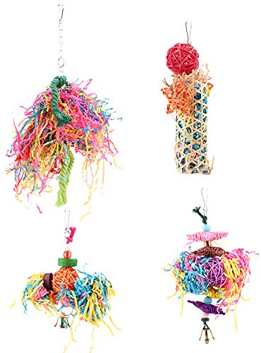 Vogelschaukelspielzeug Bunte Papagei Kletterspielzeug hängen Papagei Vogel hängen Käfig Kauen Spielzeug Tierbedarf Vögel Kauen Spielzeug mit Glocke für Tierbedarf
