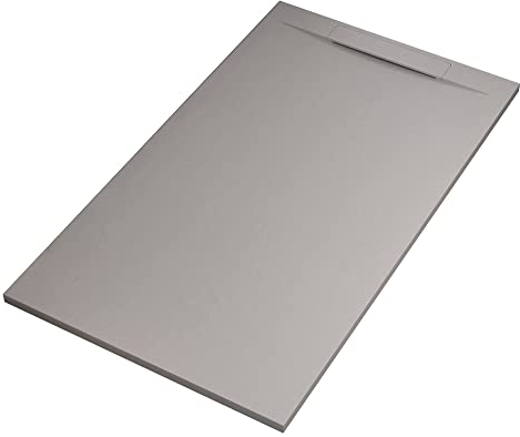 Piatto doccia in marmoresina Grigio Chiaro effetto pietra cemento VINCENT - 80x170