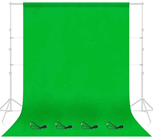 EMART 3.0x6.0m/10x20ft Photography Green Screen Backdrop, Extra Large Chromakey Greenscreen with 4 Clamps, Muslin Cloth Background for Zoom, Streaming, Gaming, Studio Photo Video, Photoshoot