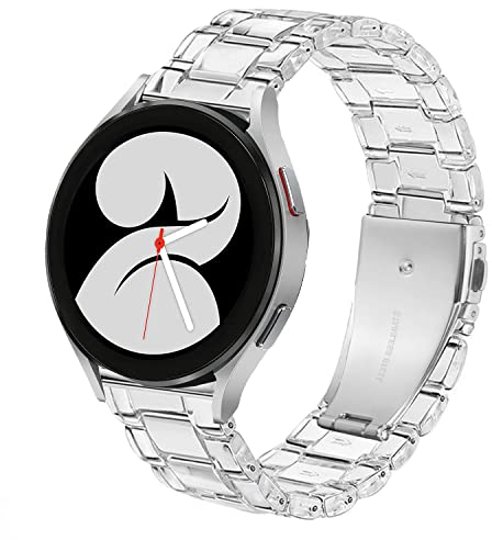 DEALELE Armband Kompatibel mit Samsung Galaxy Watch 7 / FE / 6/6 Classic / 5/5 Pro / 4/4 Classic / 3 41mm, 20mm Buntes Harz Resin Ersatz Armbänder für Huawei GT3 42mm / GT2 42mm, Transparent