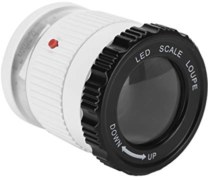 30X Optics Lupenlupe mit Waage, Taschenmikroskop Lupe Mikroskop für Juwelier, weiße hochauflösende Lupen mit LED Licht und UV Lampe, tragbare Schmucklupe mit PU Aufbewahrungsbox