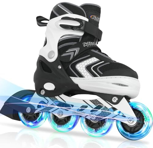 Nattork Inliner für Kinder Verstellbare Inline Skates, 4 Größen Kinder Inline Roller Skates mit Beleuchteten, Kinder Inliner Rollschuhe für Anfänger