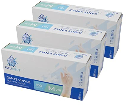 Kalisept INTCO - Guantes de vinilo de alta calidad para uso médico e industrial, sin polvo, talla M