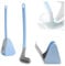 FuninCrea Golf WC-Bürste New Langer Griff Silikon Toilettenbürste und Halter Set 360° Keine toten Ecken Flexible Tiefenreinigung Toilettenreiniger Bürste Haushalt Wandmontage Toilettenbürste (Blau)