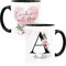 SpecialMe® Kaffee-Tasse mit Name und Spruch mit Herz Initiale Monogramm Dankeschön personalisierte Geschenke Erzieherin Inner-Schwarz Keramik-Tasse