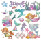LEADTEAM Meerjungfrau Tattoo Kinder, 10 Blätter Glitzer Tattoo Set Sticker Klebetattoos Kinder Mädchen Hautfreundlich, Meerjungfrauen Party Kindergeburtstag Einschulung Geschenk Mitgebsel Deko