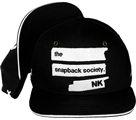 Nebelkind Snapback-Cap-Herren Damen Society Schwarz, Sandwich Schirm, Einheitsgröße OneSize, Größenverstellbar, Unisex, hochwertige Basecap trendig, Streetwear Style, Baseball-Kappe mit geradem Schirm