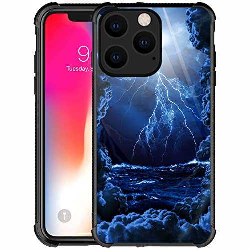 CARLOCA Compatible with iPhone 14 Case,Sea Lightning Pattern Design for Girl Boy Shockproof Anti-Scratch Case for iPhone 14