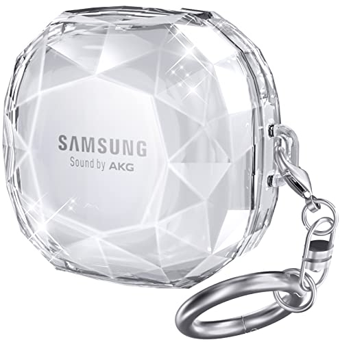 AhaStyle Case for Samsung Galaxy Buds FE (2023) - Hard PC Shockproof Case Crystal Shape Protective Cover (Clear)