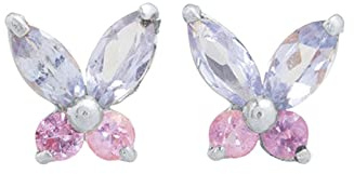 Beydod Ohrstecker Silber 925 Eckig, Ohrringe Schmetterling mit Zirkonia Silber Gold Ohrringe Nickelfrei Damen Mädchen