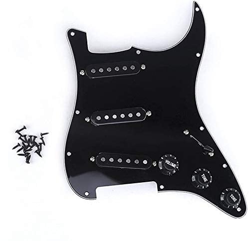 Debegogne Single Coil SSS Electric Guitar Pickguard Loaded Prewired Scratch Plate 11 Holes 3Ply for ST SQ Guitar