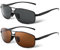SUNGAIT Ultraleichte Rechteckig Sonnenbrille Herren Polarisierte UV400-Schutz CAT 3