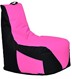 Momiralland Gaming Sitzsack - mit Lehne Sitzkissen - Beanbag - BodenKissen Sessel In- & Outdoor geeignet - Gaming mit PC Xbox & Playstation (Schwarz - Pink, Sitzsack)