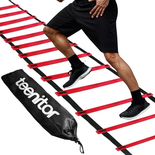 Teenitor Agility Ladders, 13 Rung Agility Ladder Speed Ladder Footwork Ladder with Carry Bag, Workout Ladder for The Ground Training Ladder