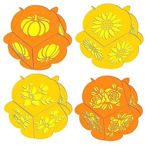 GLOBLELAND 3D Laterne Stanzform Pentagon Light Box Stanzformen Blume Sonnenblume Kürbis Kohlenstoffstahl Cut Die Prägeschablonen Vorlage für dekorative Prägung Papier Karte DIY Scrapbooking Album