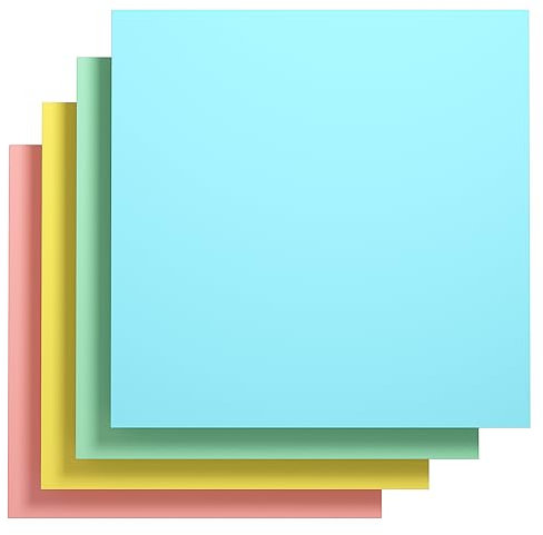 Gaint Creative Sticky Notes,300 mm x 300 mm, Pack of 4 Pads for Drafts, Presentations, Workshops,Self-Adhesive Organization Tool (4X Soft Pastel Colors)