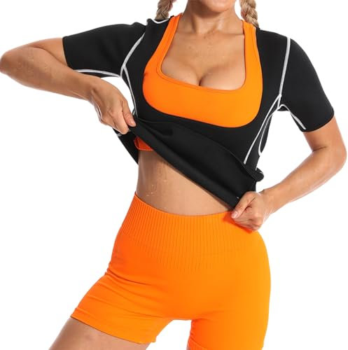 Vigorix Saunaanzug für Damen, Neopren, Taillentrainer, Gewichtsverlust, Sauna-Weste, Training, Sauna, Körperformer, Schweißanzug, Schwarz, XX-Large