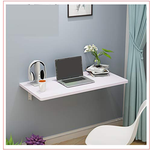 Klappbarer Wandtisch, schwebender Tisch zum Aufhängen, für Kinderarbeitszimmer, Schlafzimmer, Badezimmer oder Balkon, platzsparend, 16 Größen optional, Weiß (60 x 40/24 x 16 Zoll)