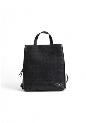 Desigual Accessories-Zaino in Poliuretano, Misura Media, PU Back Pack Medium Donna, Nero, Taglia Unica