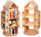 PTUWODS Drehbares Bücherregal, Standregal 360 Grad, Lagerregal für Kinder und Erwachsene, multifunktionales Bücherregal Massivholz (4 böden)
