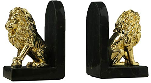 TEmkin Serre-Livres en Forme d'oiseau, 1 Paire de Serre-Livres dorés, 4,8 LB, 4,3 x 5,5 x 5,9 Pouces, Serre-Livres décoratifs (Lion)