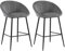 EUGAD Barhocker 2er Set, Barstühle gepolstert, Küchenhocker Samt, Küchenstühle mit Metallbeinen, hoher Hocker mit Lehne Fußstütze, für Bar Café Tresen Küche Wohnzimmer,dunkelgrau, 1079BY-2