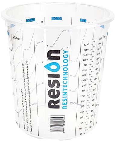 RESION 25 x bicchiere di miscelazione per vernici | 2240ml | vernice, epossidica, poliestere | Con rapporto di miscelazione chiaro sul misurino
