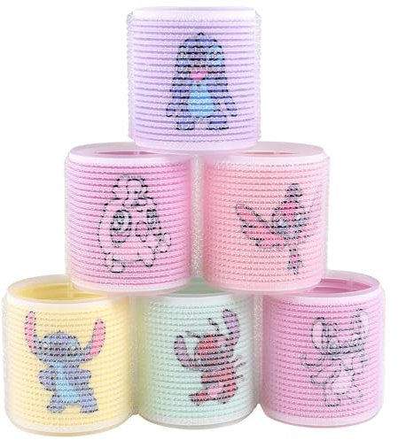 Stitch & Andzia Lot de 6 rouleaux à cheveux à scratch Disney