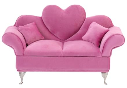 Colcolo 1/6 Sofa Couch Schmuckschatulle Miniaturmöbel Ornament Lebensszene Mädchen Frauen Schmuckschatulle Elegant für 12in Puppenzubehör, ROSA