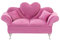 Colcolo 1/6 Sofa Couch Schmuckschatulle Miniaturmöbel Ornament Lebensszene Mädchen Frauen Schmuckschatulle Elegant für 12in Puppenzubehör, ROSA