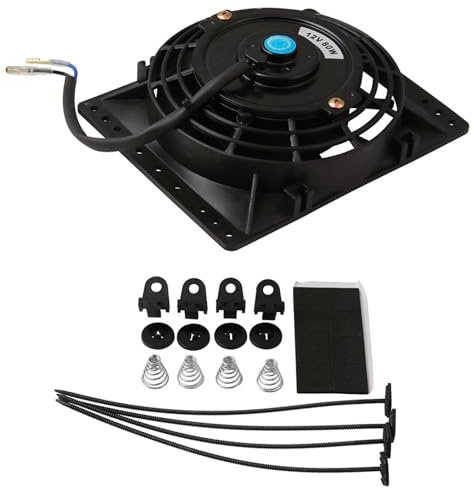 Radiator Fan - Radiator Cooling Fan, 6 Inch Engine Fan Assembly Kit | 12v 80w cfm High-Performance Electric Car Radiator Cooling Fan with Mounting Hardware, 8.66x8.27x2.76in, Abs, Iron, Copper