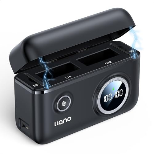llano Chargeur de Batterie LP-E12 Rapide 18 W avec 2 USB-C pour Canon EOS-M, EOS M2, M10, M50, M50 Mark II, M100, M200, SX70 HS, Rebel SL1 Battery avec Affichage Intelligent