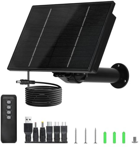 WILDGAMEPLUS Smart Remote Solar Panel, Outdoor wasserdichte 4W 15000mAh 6-Lithium Batterie Große Kapazität Solar Panel Kit 5V 1.5A Ausgang mit Fernbedienung D4R-6EU