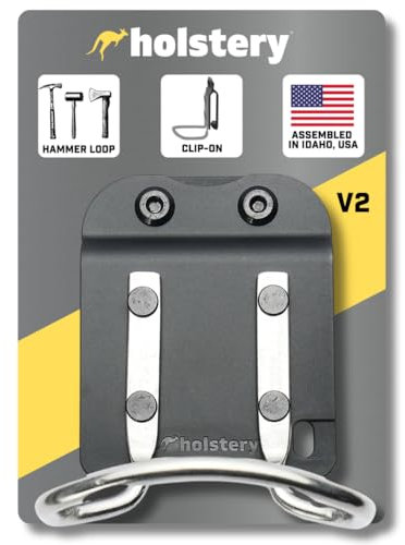 Holstery HammerMaster V2 | Hammer Holder Loop - Clip-On Tool Belt Holster Holds Hammers, Hatchet, or Mallet
