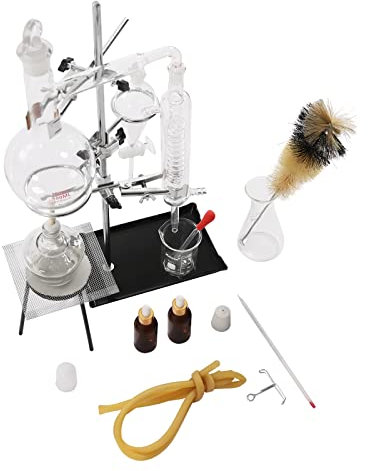Distillation Apparatus Kit Multifunctional Laboratory Glass Set 15PCS for Distillation Separation Purification at Home School Laboratory etc(500ML)