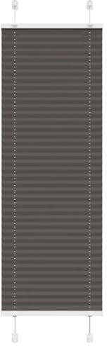 vidaXL Plissee Schwarz 45x150 cm Stoffbreite 44,4 cm Polyester, Faltrollo, Klemmfix, Plisseerollo, Jalousie, Rollo, Plisseerollo für Fenster