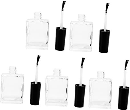 FOYTOKI 15ml Empty Nail Polish Bottles with Brush 5pcs Set for DIY Nail Art Suitable for Home and Professional Use